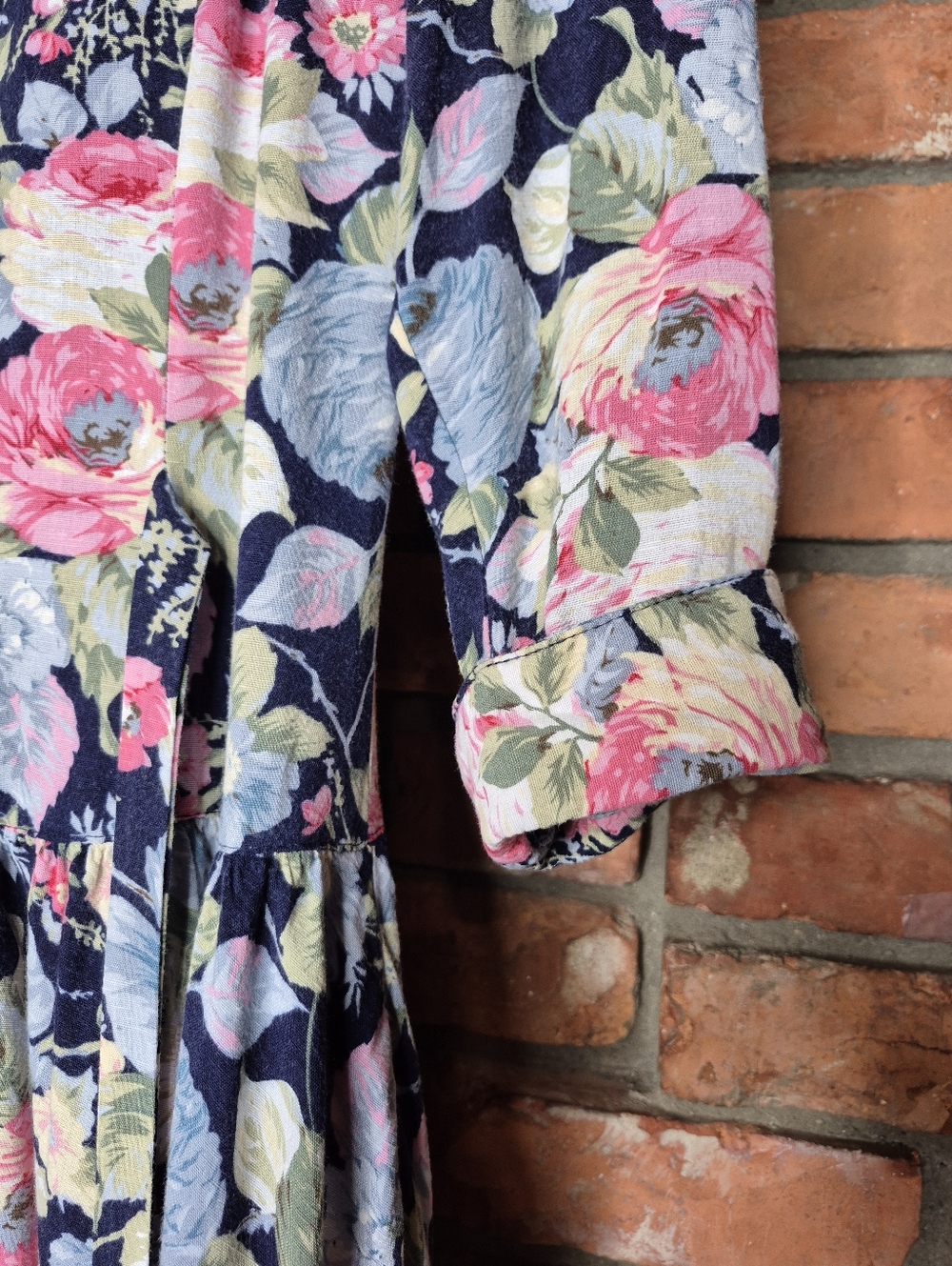 Vintage Les Modes Jolibel Floral Cottagecore Dress Romantic Prairie Tie Hearts - Picture 7 of 17